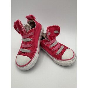 Converse All Star No time to Lace Slip-on Sneakers Pink Red Toddler Size 6